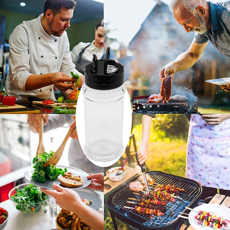 Dvigubos išleidimo angos plastikiniai prieskonių stiklainiai buteliukas su purtyklės dangteliais Etiketės Lipdukai Prieskonių indai žolelių milteliams pipirams