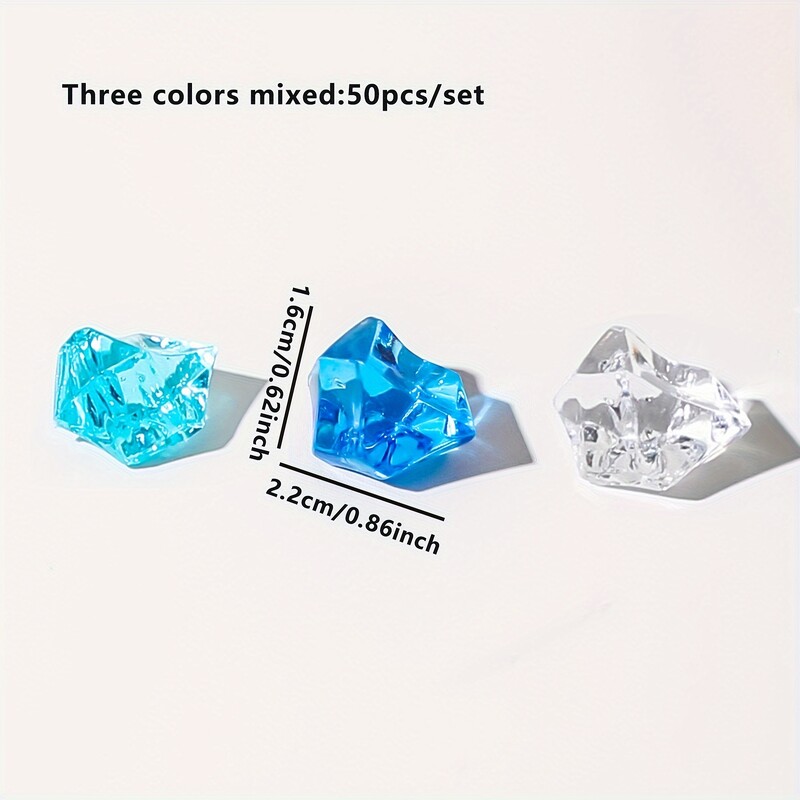 50/100/150 бр.-Неправилен акрилен прозрачен леден блок диамантен кристал фалшив леден блок ваза със скъпоценни камъни Пълнеж на аквариум
