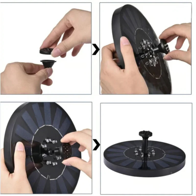 Соларен плаващ воден фонтан Баня за птици Фонтан Помпа Декорация на езерце Соларен захранван фонтан Водна помпа за градина и вътрешен двор