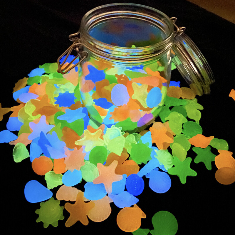 50 бр. Светещи в тъмното камъни Морска звезда Раковина Аквариум Аквариум Декоративни принадлежности за парти Вътрешен двор Направи си сам Пейзаж на басейн