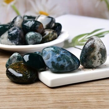 50g Moss Agate Tumble Minerals Δείγμα Πέτρινο Ενυδρείο Διακόσμηση σπιτιού