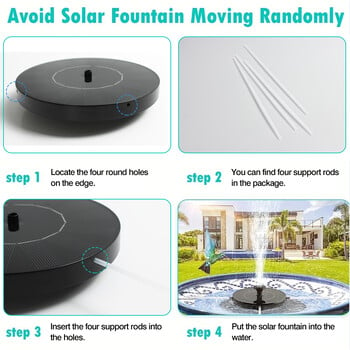 Solar Pool Fountain Pumps Bird Bath Pond Water Pump Pool Accessories for Bird Bath Ponds Εξωτερική για πισίνες Σιντριβάνι καταρράκτη