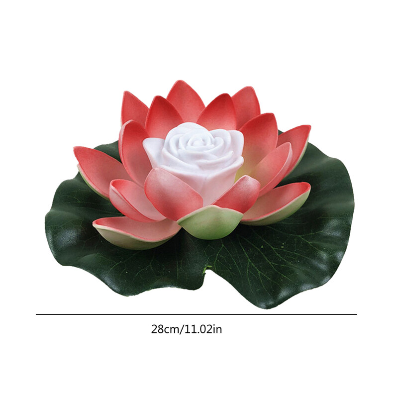 Енергоспестяваща соларна лампа Нощна лампа LED 18/28 см Изкуствен плаващ лотос Лотос Градина Басейн Езерце Фонтан Декорация