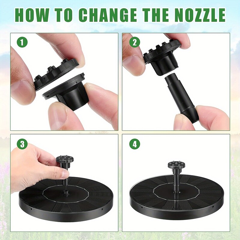 Външен слънчев плаващ фонтан за баня с птици, аквариум 7V/1W, градински фонтан, потопяема помпа, градинска декорация