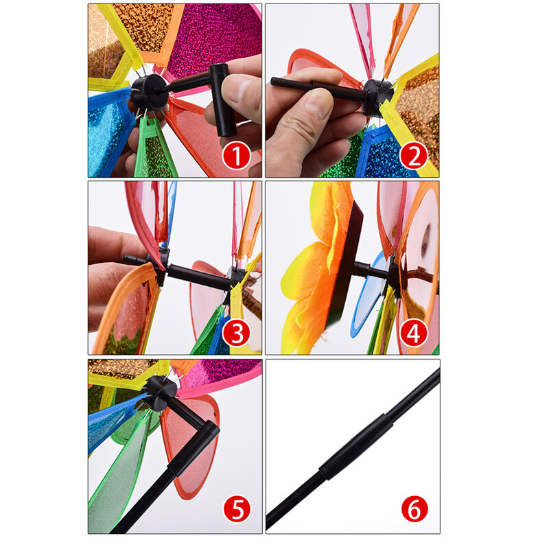 Двуслойна вятърна мелница във формата на слънчоглед Градина Парк Външна декорация Оформление Ветрилки Цветна вятърна мелница с пайети за парти градина