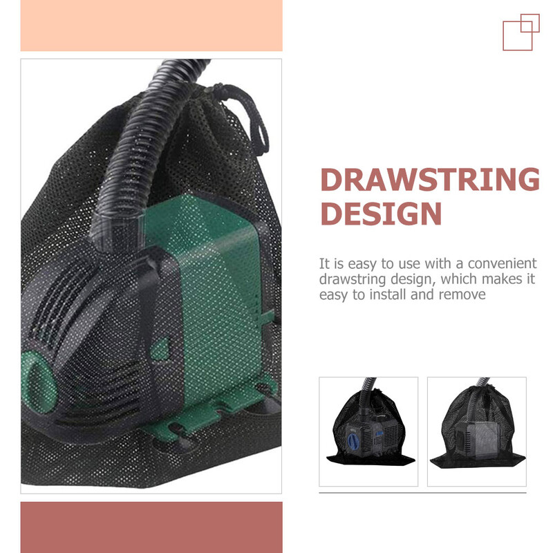 2 бр. Водна помпа Филтър Езерце Чанта с шнур Мрежа за торбичка Голям защитен екран Отломки Аквариум Полиестерна бариера