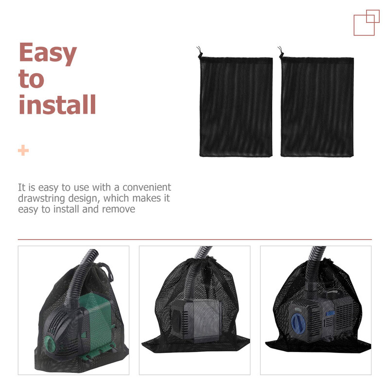 2 бр. Водна помпа Филтър Езерце Чанта с шнур Мрежа за торбичка Голям защитен екран Отломки Аквариум Полиестерна бариера