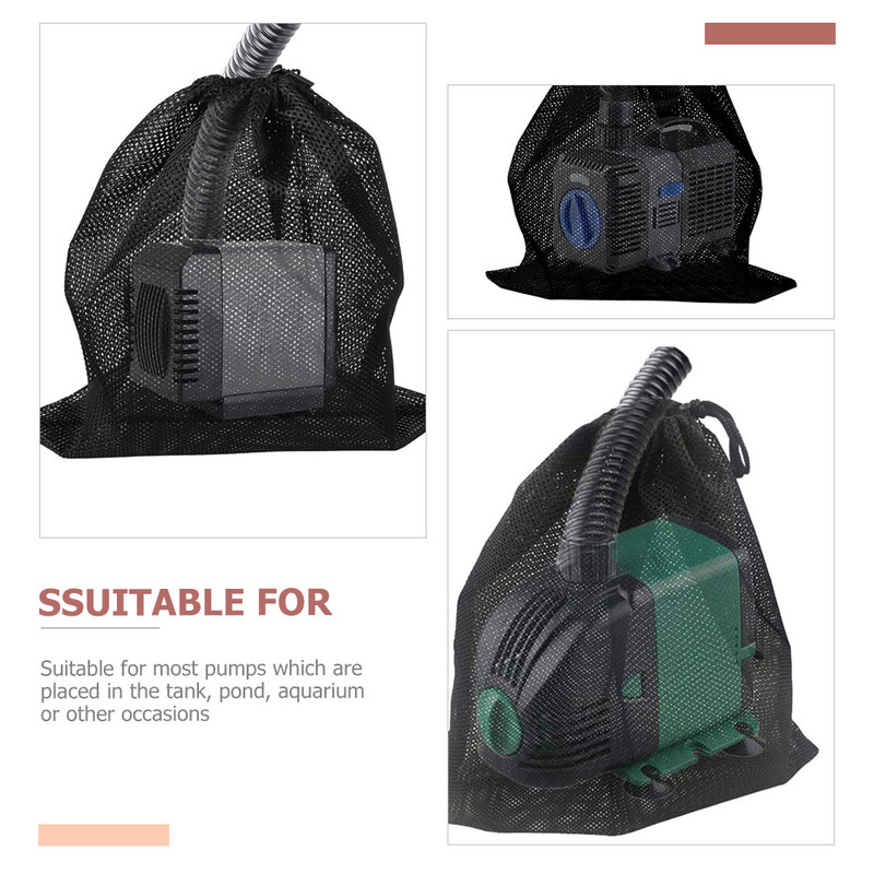 2 бр. Водна помпа Филтър Езерце Чанта с шнур Мрежа за торбичка Голям защитен екран Отломки Аквариум Полиестерна бариера