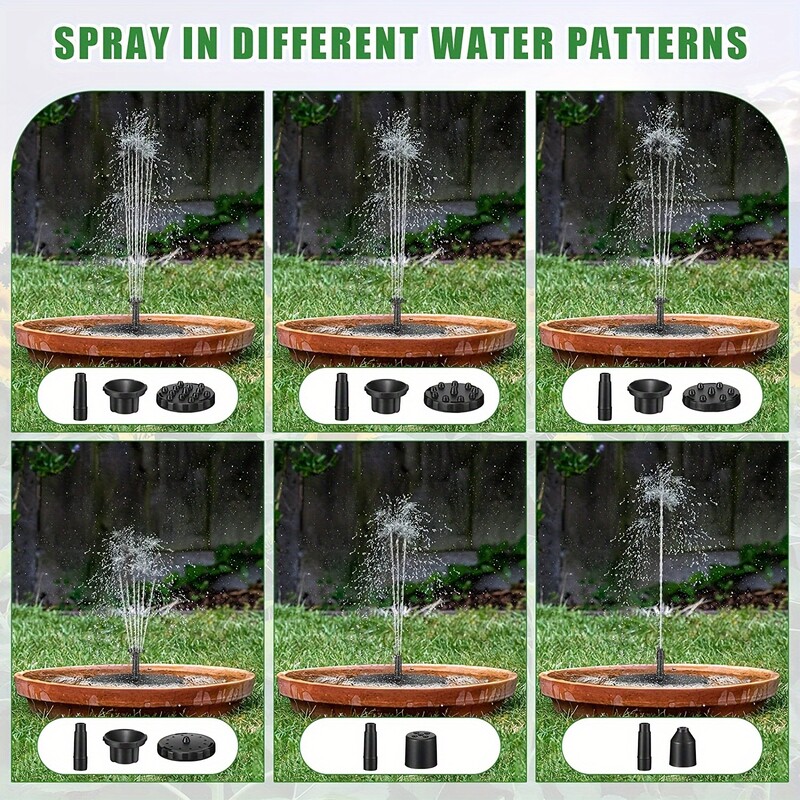 Външен слънчев плаващ фонтан за баня с птици, аквариум 7V/1W, градински фонтан, потопяема помпа, градинска декорация