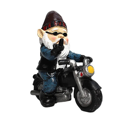 1 ΤΕΜ. Gnome Dwarf Resin Crafts Διακόσμηση κήπου Διακοσμητικά σπιτιού Ποδηλάτης γέρος ιππασία μοτοσικλέτας Άγαλμα κηπουρικής