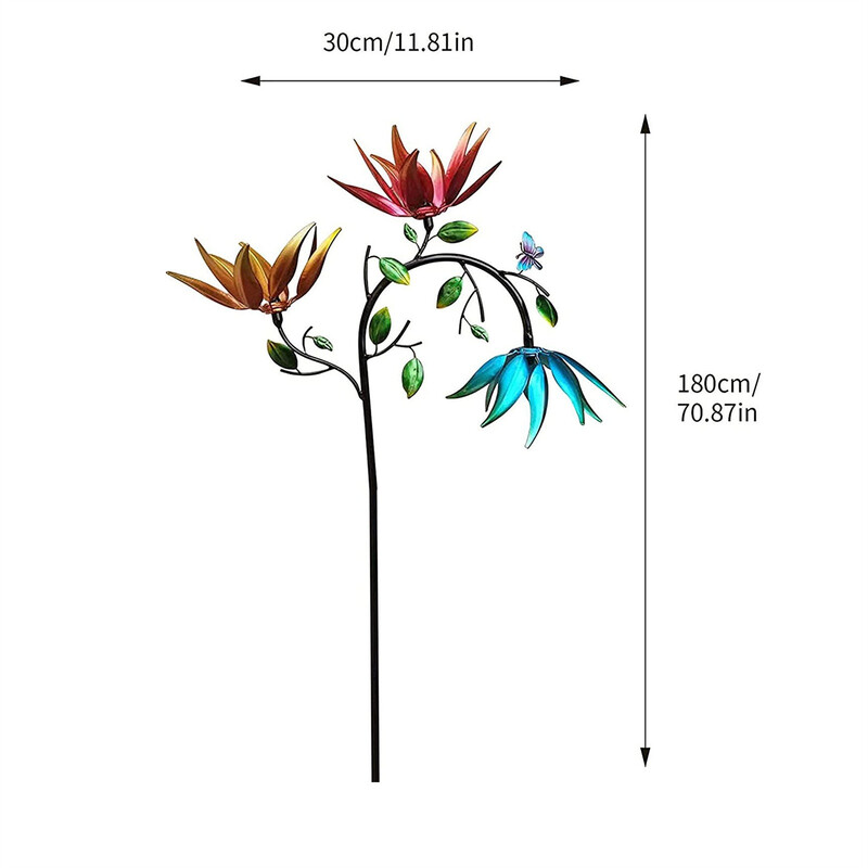 Цветни вятърни центрофуги Уникални животински скулптури Вятърна мелница Магическа вятърна метална въртяща се вятърна мелница за двор на открито