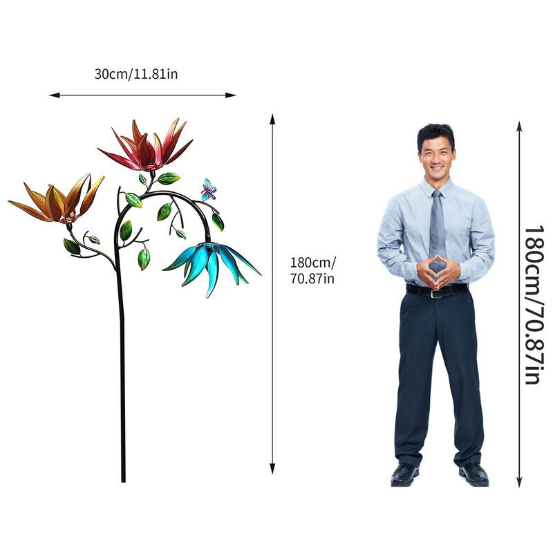 Цветни вятърни центрофуги Уникални животински скулптури Вятърна мелница Магическа вятърна метална въртяща се вятърна мелница за двор на открито