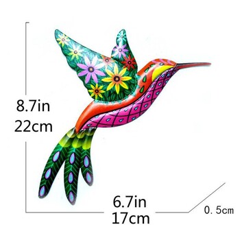 Метални колибри Висящи на стената скулптури Орнаменти Начало Заден двор Градина Двор Желязо Вътрешно изкуство Колибри Декорации