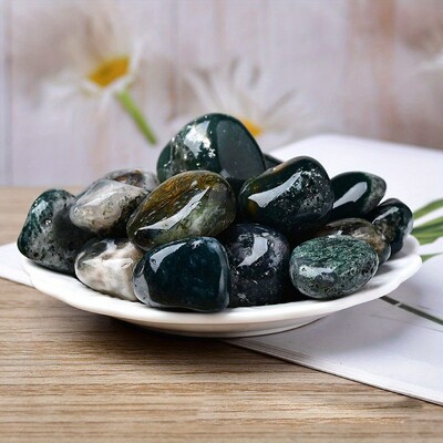 50g Moss Agate Tumble Minerals Eximen Stone Akvaariumi kodukaunistus