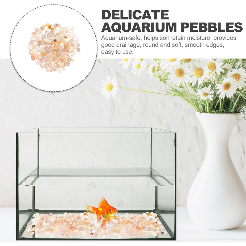 Декоративен аквариум Чакъл Градински скали Озеленяване на открито Полирани камъни Саксии за цветя Украса Многофункционални