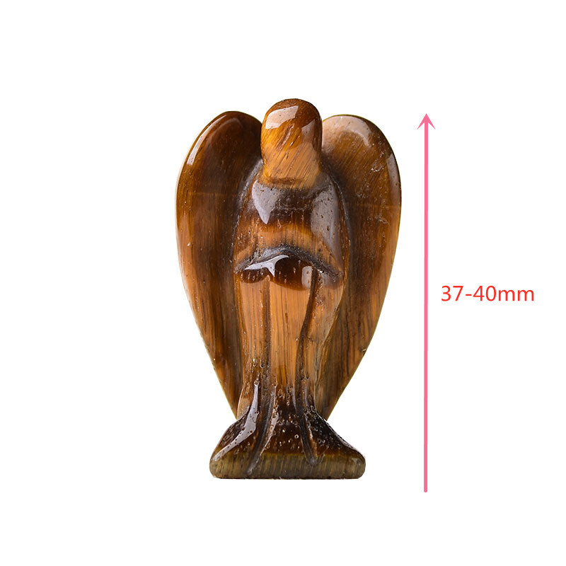 1PC Естествен кристал Фигурка на ангел пазител Аметист Розов кварц Цветен лечебен камък Скъпоценен камък Занаятчийски подарък Орнаменти за домашен декор