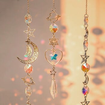 Suncatcher Crystal Wind Chimes Κρεμαστό μενταγιόν Bling Catch Sun Glass Wind Chime Rainbow Πρίσμα Παράθυρο Κρεμαστό Εξωτερικό Διακόσμηση