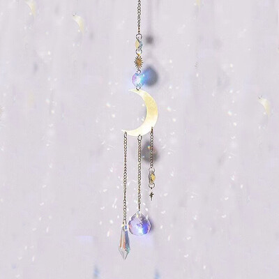 Suncatcher Κρυστάλλινο κρεμαστό παράθυρο Πρίσματα Rainbow Vintage Wind Chimes Sun Moon Hanging Light Catcher Home Garden Craft Decoration