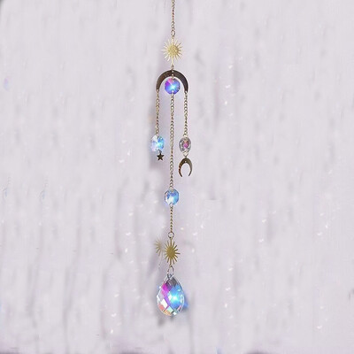 Suncatcher Κρυστάλλινο κρεμαστό παράθυρο Πρίσματα Rainbow Vintage Wind Chimes Sun Moon Hanging Light Catcher Home Garden Craft Decoration