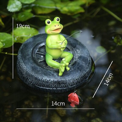Miniatuursed haldjaaiakaunistused, kuju, konnafiguurid, vees vedelev tiik, akvaarium, maastikukaunistus, kodu sisekujundus