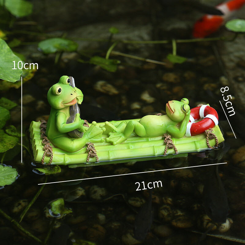 Миниатюрна декорация на приказна градина, статуя, фигурки на жаби, езерце с вода, аквариум, пейзажен орнамент, домашен декор на открито