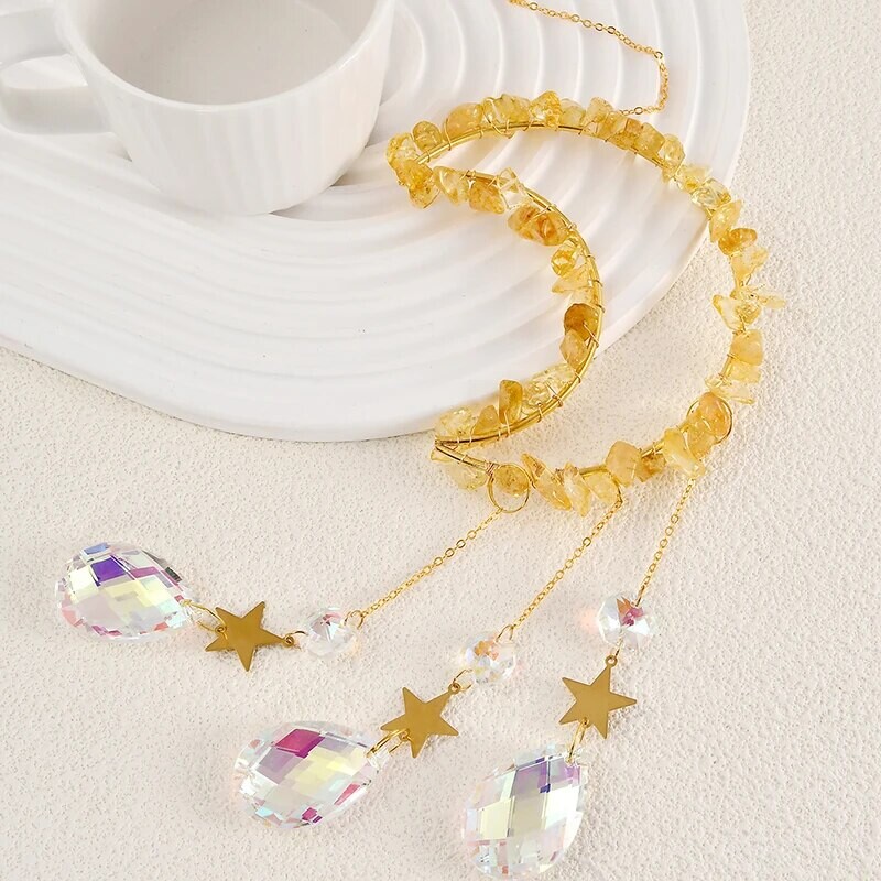 Висулка от естествен кристал, лунно звънче, кристално звънче за висулка, декорации за сватбено тържество