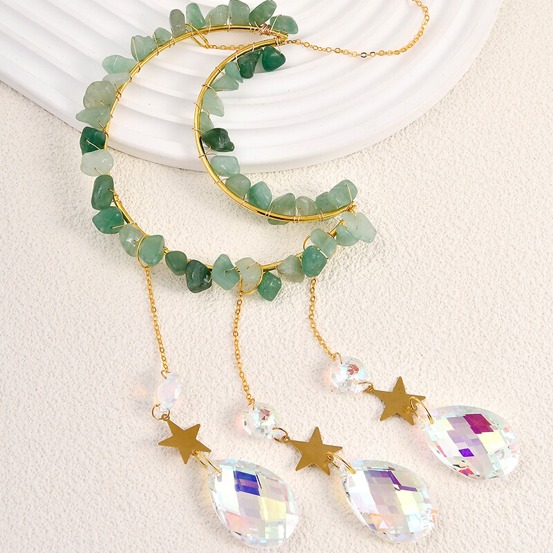 Висулка от естествен кристал, лунно звънче, кристално звънче за висулка, декорации за сватбено тържество