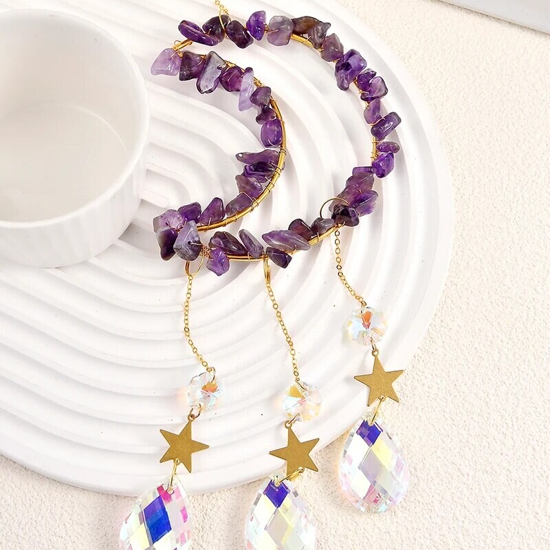 Висулка от естествен кристал, лунно звънче, кристално звънче за висулка, декорации за сватбено тържество