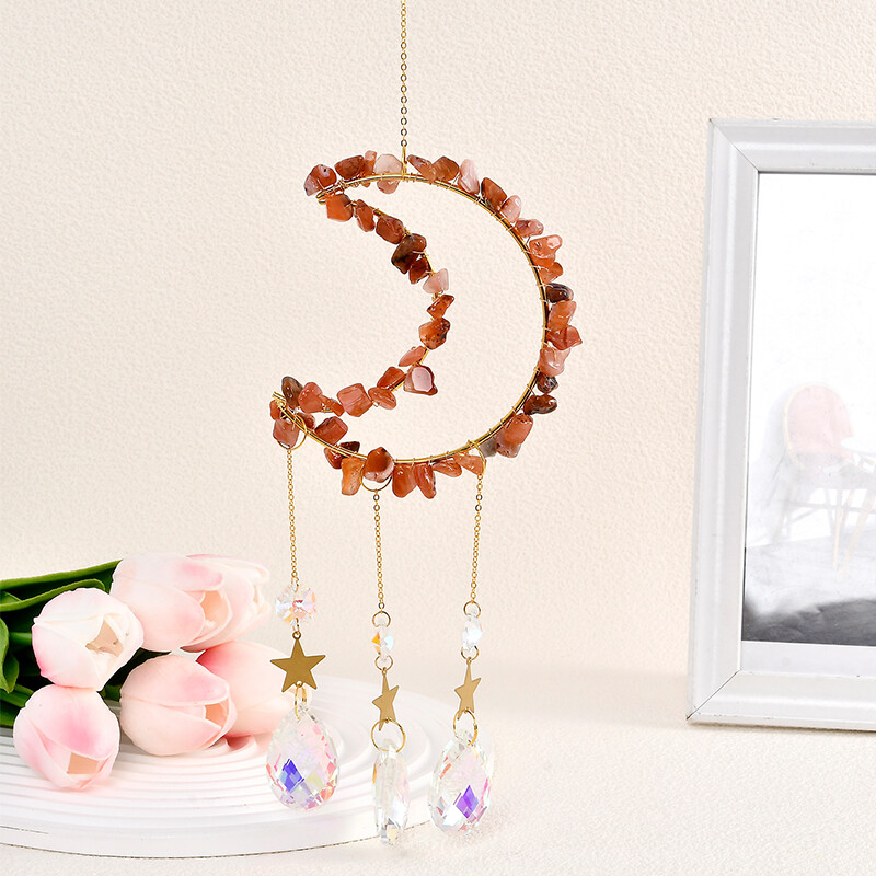 Висулка от естествен кристал, лунно звънче, кристално звънче за висулка, декорации за сватбено тържество