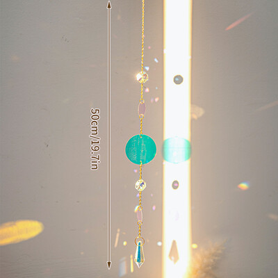 Krištolo saulės gaudyklė Saulės mėnulio gaudyklė pakabukai vėjo varpeliai prizmė vaivorykštė Sodo puošmena lauko puošmena Kristalle