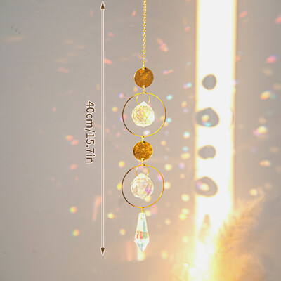 Krištolo saulės gaudyklė Saulės mėnulio gaudyklė pakabukai vėjo varpeliai prizmė vaivorykštė Sodo puošmena lauko puošmena Kristalle