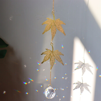 Crystal Wind Chime Sun Catcher Diamond Prisms Висулка Lotus Ginkgo Maple Leaf Dream Catchers Rainbow Chaser Висящ капков декор