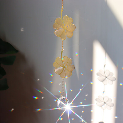 Crystal Wind Chime Päikesepüüdja Teemantprisma ripats Lootose hõlmikpuu vahtraleht unenäopüüdjad Vikerkaare jälitaja rippuvad tilgad Decor
