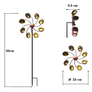66cm Διακόσμηση Εξωτερικού Ανεμόμυλου Κήπος Σίδερο Περιστρεφόμενος Ανεμόμυλος Ανεμόμυλος Ανεμόμυλος Κήπος Αυλή Εξωτερική Διακόσμηση Νοητικό έδαφος Πάσσαλος