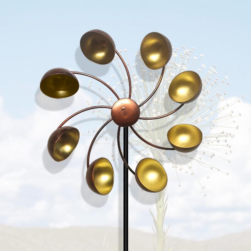 66 см Външна вятърна мелница Декорация Градина Желязо Въртяща се вятърна мелница Вятърна мелница Градински двор Външен декор Психически земен кол