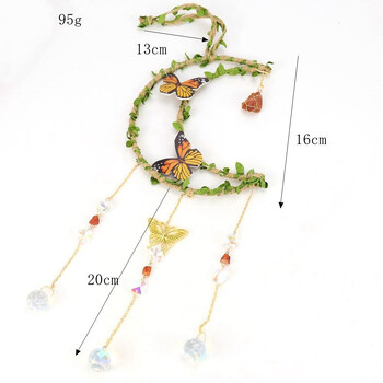 Butterfly Suncatcher Moon Crystal Suncatcher Κρεμαστό γούρι Γυναικείο δώρο γενεθλίων Rainbow Maker 2024 Διακόσμηση σπιτιού New In