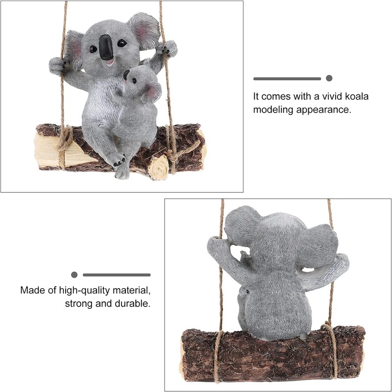 Смола коала мечка градинска украса статуя люлка фигурка декор животно висяща скулптура пейзаж на открито за двор морава вътрешен двор