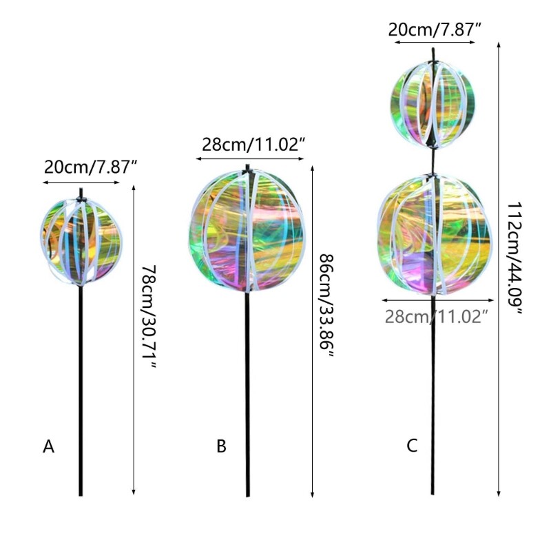 Светлоотразителни градински въртящи се колела с колове Репеленти за птици SparklysPinwheel Вятърна мелница Защита на растения Декорация на цветна градина B03E