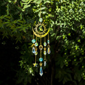 1 τεμ Gold Star Moon Φωτισμός εξωτερικού χώρου Crystal Wind Chime Κρεμαστός κήπος Sun Catcher Διακοσμητικό πάρτι για διακοπές