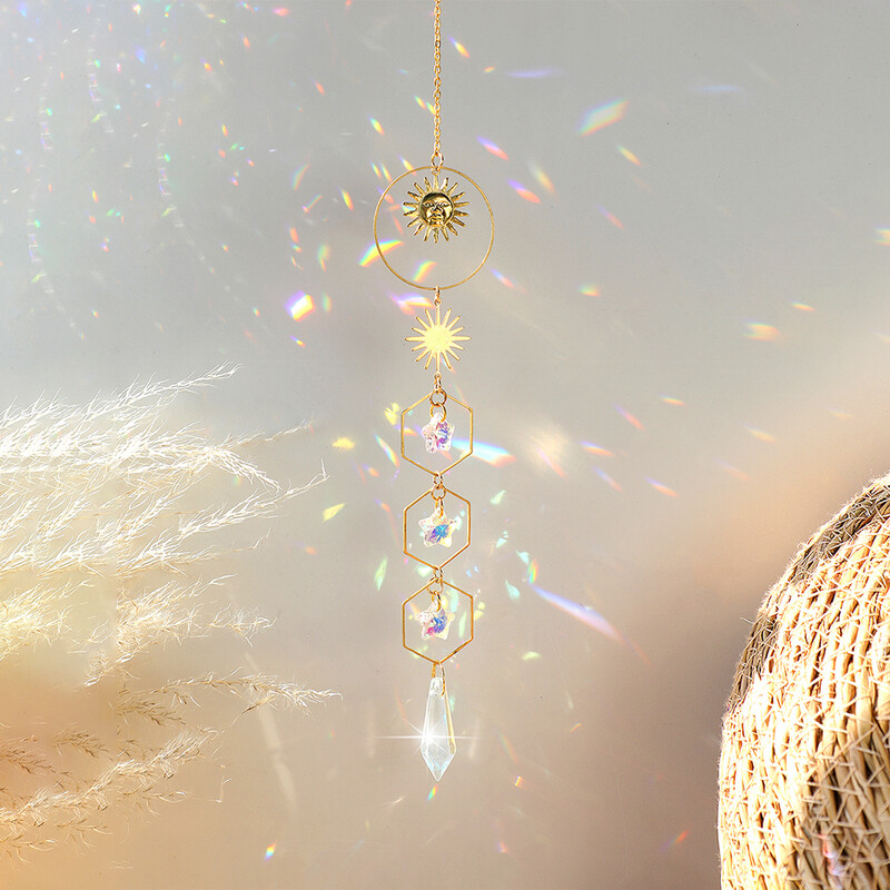 Sun Catcher Висящи кристални витражи Suncatcher Rainbow Prism Suncatchers Прозорец Балкон Градина Декорация от кристали на открито