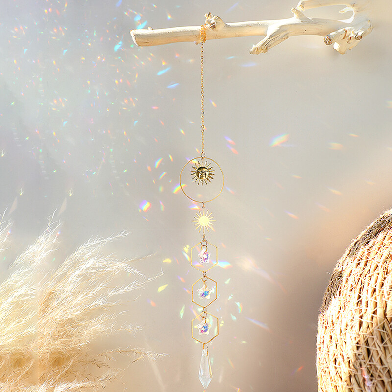 Sun Catcher Висящи кристални витражи Suncatcher Rainbow Prism Suncatchers Прозорец Балкон Градина Декорация от кристали на открито