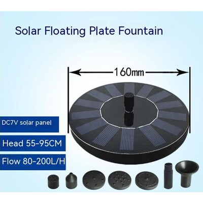 Solarna fontana 13 cm/16 cm, 6 mlaznica, visokoučinkovita solarna energija za brzo pokretanje, pumpa za kupanje ptica, pribor za vrtni travnjak