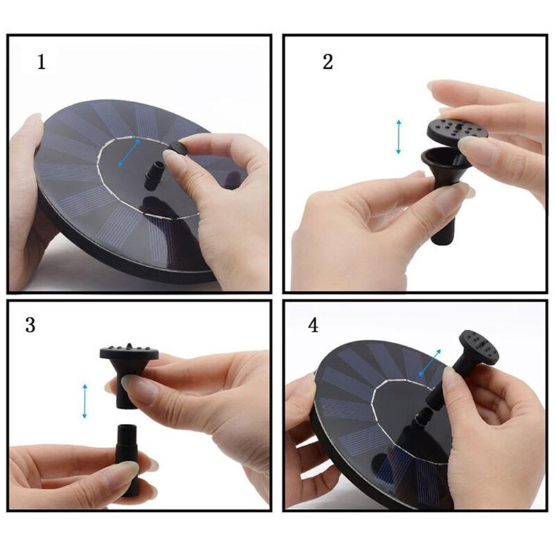13cm/16cm соларен фонтан 6 дюзи бързо стартиране високоефективна слънчева енергия Фонтан за баня за птици Помпа Консумативи за градинска морава