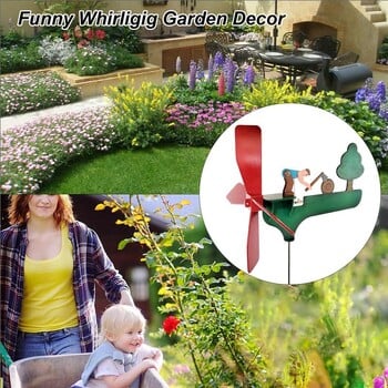 Funny Garden Whirligig Decor Yard Art Wind Spinner Garden Windmill Lawn Pinwheel Yard Stake for Yard Lawn Garden Decor