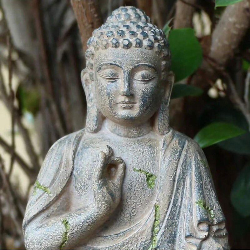 Статуя на Буда Медитираща градина Японска фигурка на Буда Дзен Градина Декорации на открито Скулптура Ганеша Орнаменти за домашен двор