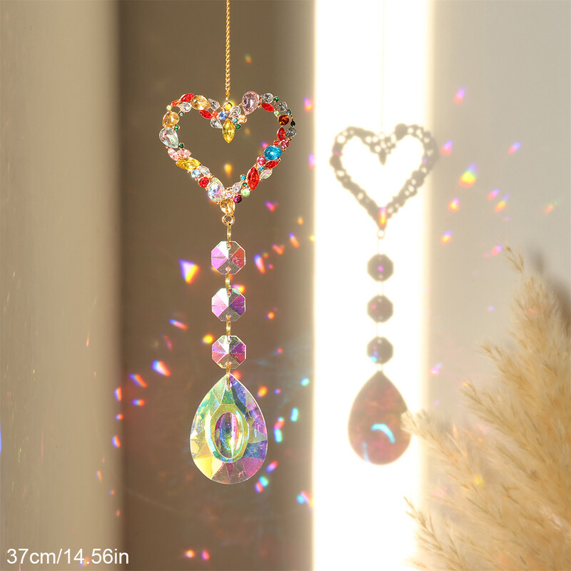 Crystal Suncatcher Висящи стъклени призми за прозорец Двор Декорация на градината Light Sun Catcher Room Rainbow Atrapasol Pendant Decor