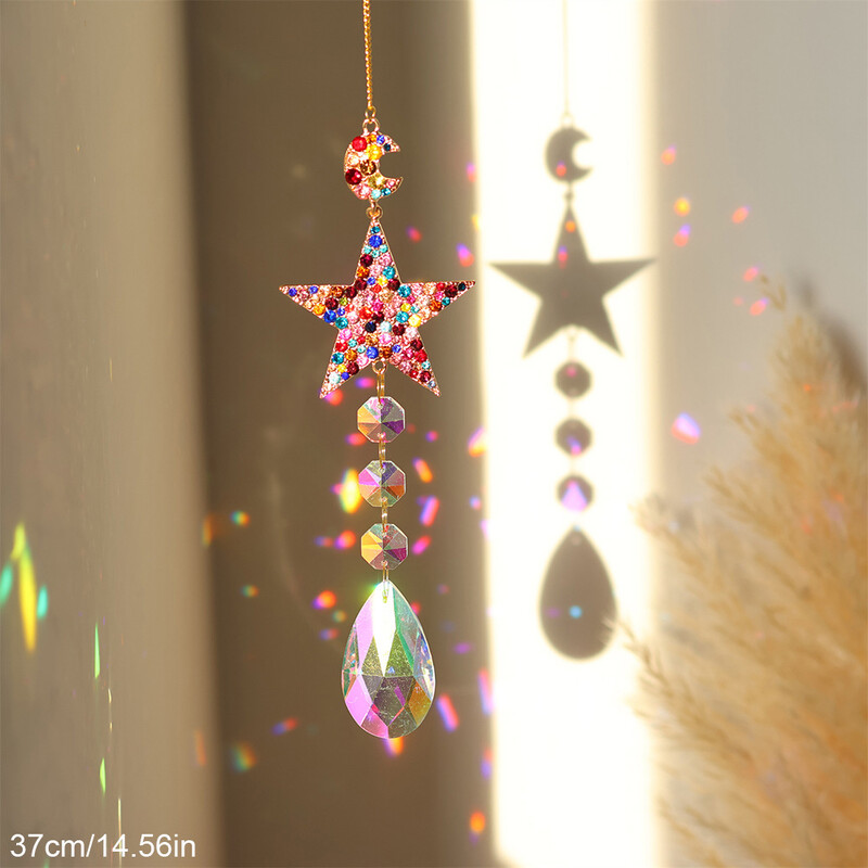 Crystal Suncatcher Висящи стъклени призми за прозорец Двор Декорация на градината Light Sun Catcher Room Rainbow Atrapasol Pendant Decor