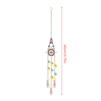 1PC Кристална висулка Suncatcher Window Prisms Rainbow Maker Vintage Wind Chimes Sun Moon Vising Ornament Home Garden Decoration