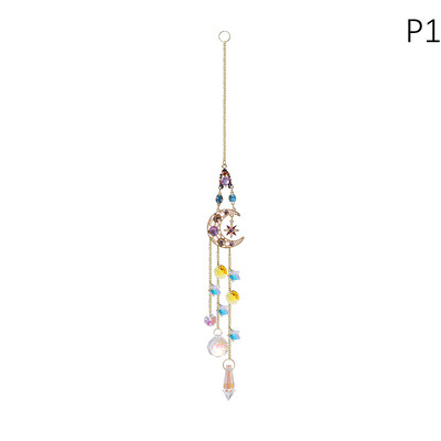 Κρυστάλλινο κρεμαστό 1 τεμ. Suncatcher Παράθυρο Πρίσματα Rainbow Maker Vintage Wind Chimes Sun Moon Hanging Στολίδι Διακόσμηση κήπου σπιτιού