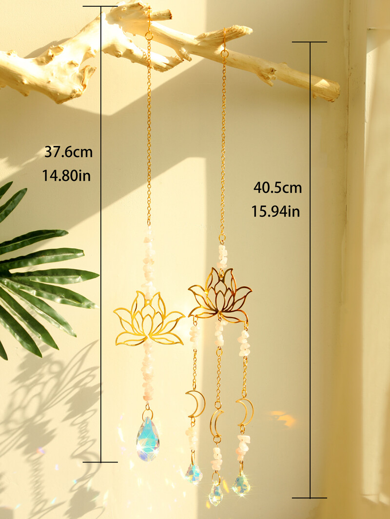 2 kom Crystal Suncatcher Lotus Pink Purple Viseći dekor Rainbow Maker Suncatchers Kristali Vitraji Vanjski dekori